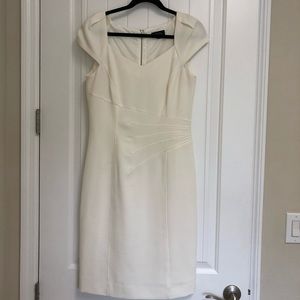 Tahari Cream Cap Sleeve Dress